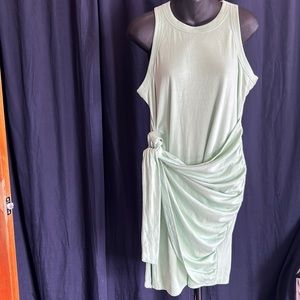 Drape cocktail mint dress women size XL